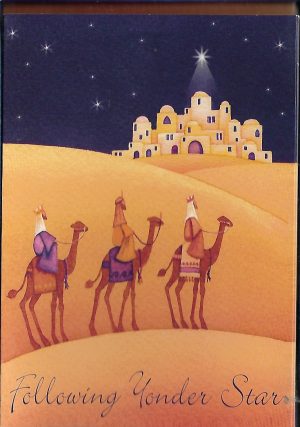 Christmas Cards 14 Cards & Envelopes Following Yonder Star (Brand Christmas House)